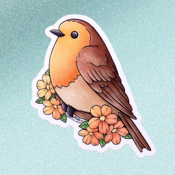 3 for $15 - Robin Bird Sticker - Waterproof Vinyl Nature Deal - Decorating - Picture 6 of 6
